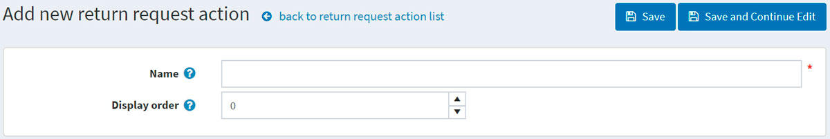 Add a return request action