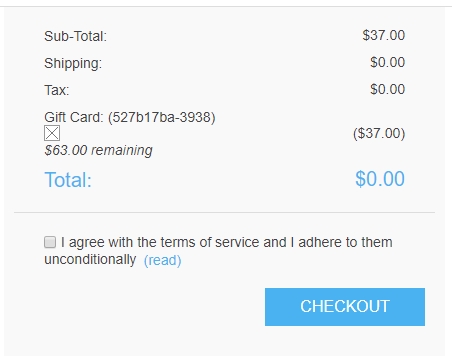 Using gift card